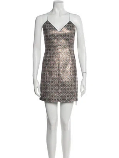 Pre-owned Alice And Olivia Printed Mini Dress In Blue
