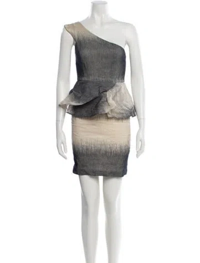 Pre-owned Alice And Olivia Printed Mini Dress In Gray