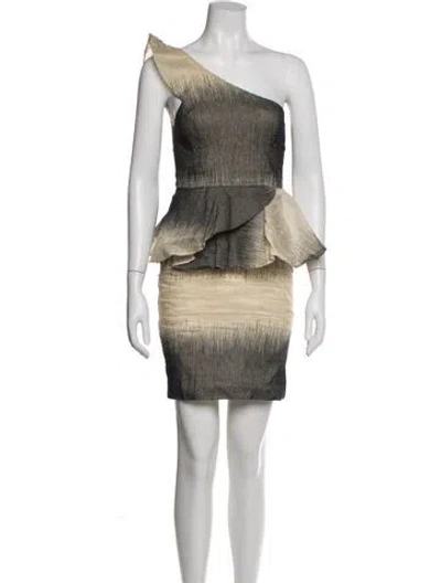 Pre-owned Alice And Olivia Printed Mini Dress In Gray
