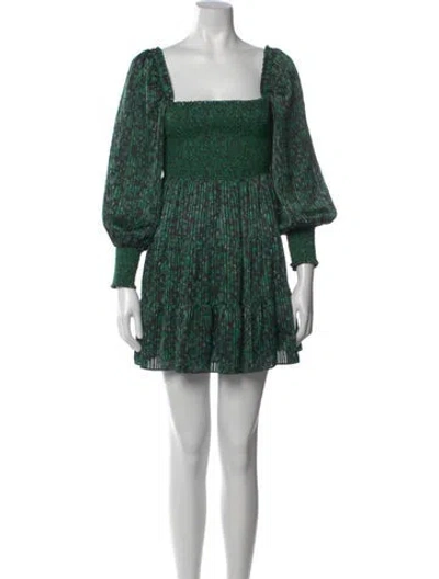 Pre-owned Alice And Olivia Printed Mini Dress In Green