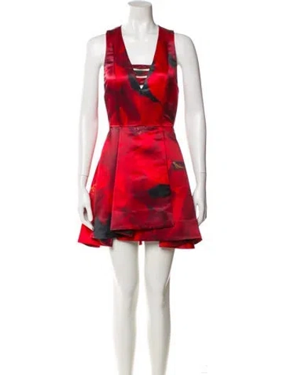 Pre-owned Alice And Olivia Printed Mini Dress In Multi