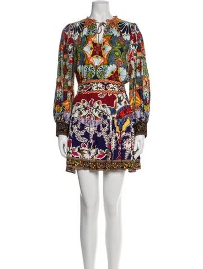 Pre-owned Alice And Olivia Printed Mini Dress In Multi