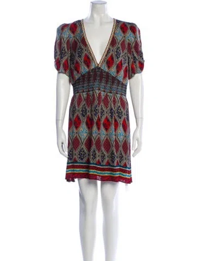Pre-owned Alice And Olivia Printed Mini Dress In Multi