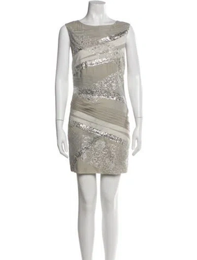Pre-owned Alice And Olivia Printed Mini Dress In Neutral