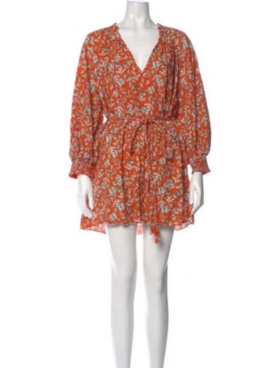 Pre-owned Alice And Olivia Printed Mini Dress In Orange