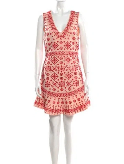 Pre-owned Alice And Olivia Printed Mini Dress In Orange
