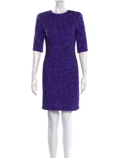 Pre-owned Alice And Olivia Printed Mini Dress In Purple