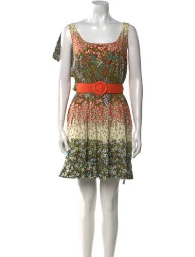 Pre-owned Alice And Olivia Printed Mini Dress In Red