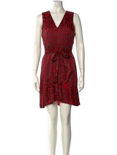 Pre-owned Alice And Olivia Printed Mini Dress In Red