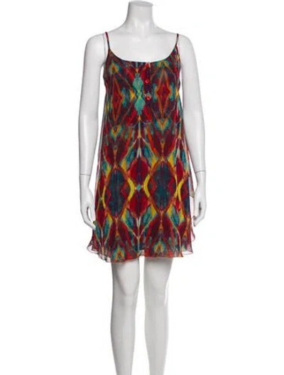 Pre-owned Alice And Olivia Printed Mini Dress In Red