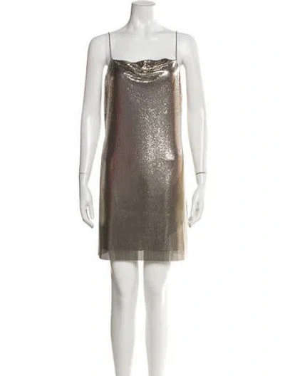 Pre-owned Alice And Olivia Printed Mini Dress In Silver