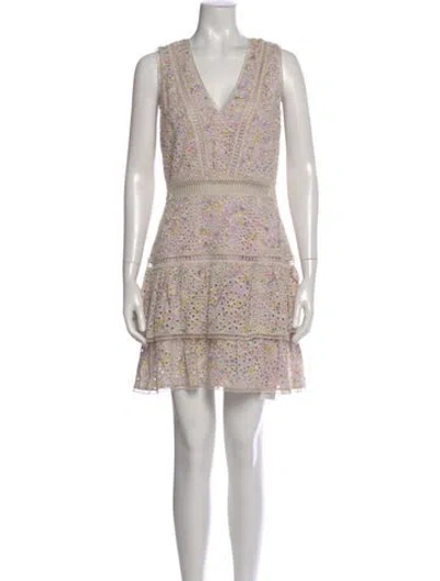 Pre-owned Alice And Olivia Printed Mini Dress W/ Tags In Purple