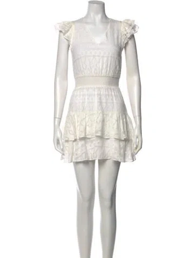 Pre-owned Alice And Olivia Printed Mini Dress In White