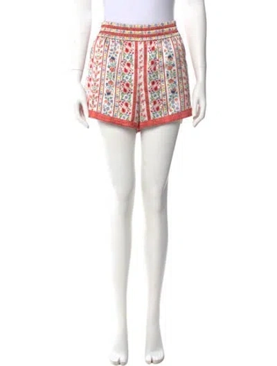 Pre-owned Alice And Olivia Printed Mini Shorts In Orange