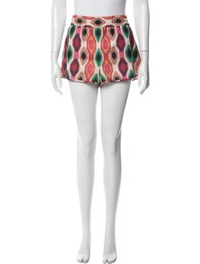 Pre-owned Alice And Olivia Printed Mini Shorts In Red