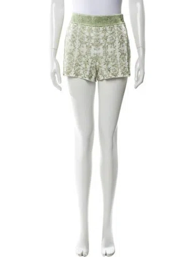 Pre-owned Alice And Olivia Printed Mini Shorts W/ Tags In White