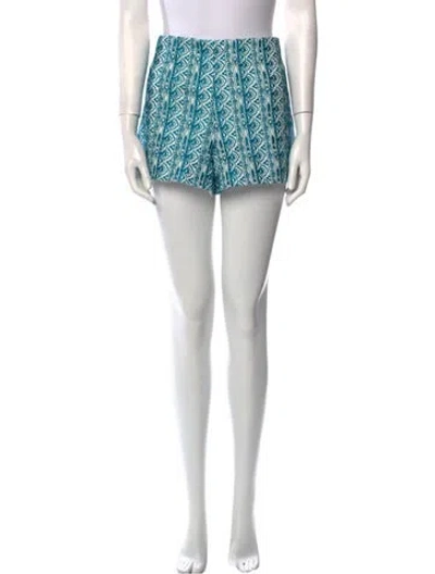 Pre-owned Alice And Olivia Printed Mini Shorts In White