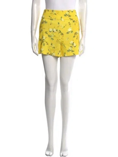 Pre-owned Alice And Olivia Printed Mini Shorts In Yellow