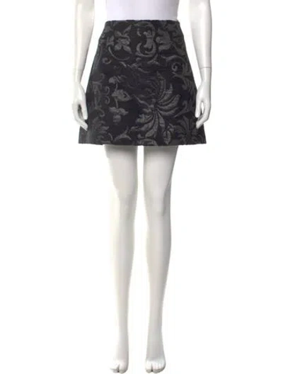 Pre-owned Alice And Olivia Printed Mini Skirt In Black