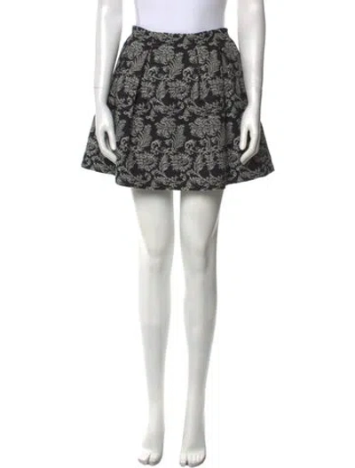 Pre-owned Alice And Olivia Printed Mini Skirt In Black