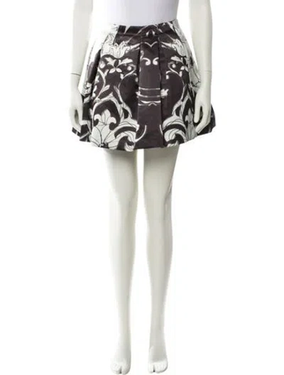 Pre-owned Alice And Olivia Printed Mini Skirt In Black