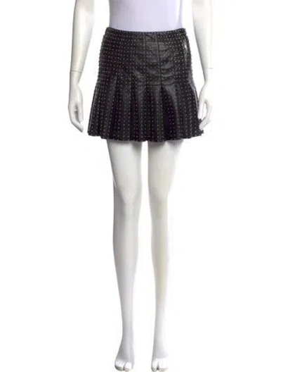 Pre-owned Alice And Olivia Printed Mini Skirt In Black