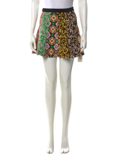 Pre-owned Alice And Olivia Printed Mini Skirt In Black