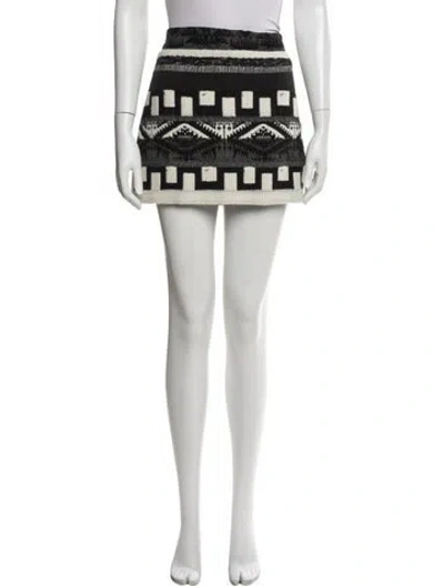 Pre-owned Alice And Olivia Printed Mini Skirt In Black