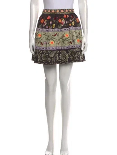 Pre-owned Alice And Olivia Printed Mini Skirt In Black