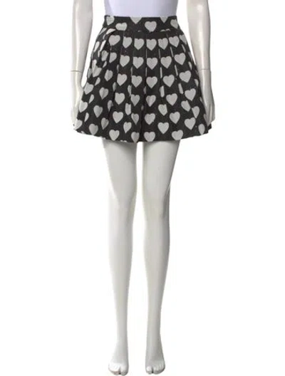 Pre-owned Alice And Olivia Printed Mini Skirt In Black