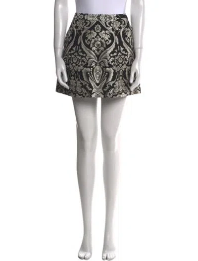 Pre-owned Alice And Olivia Printed Mini Skirt In Black