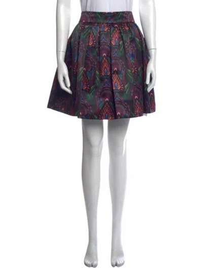 Pre-owned Alice And Olivia Printed Mini Skirt In Black