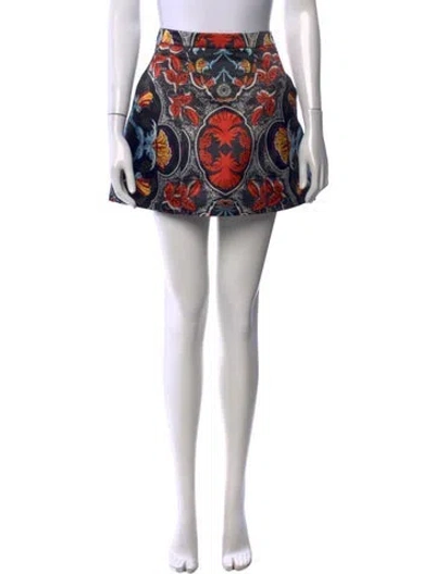 Pre-owned Alice And Olivia Printed Mini Skirt In Black