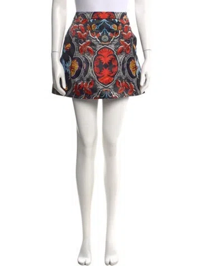 Pre-owned Alice And Olivia Printed Mini Skirt In Black