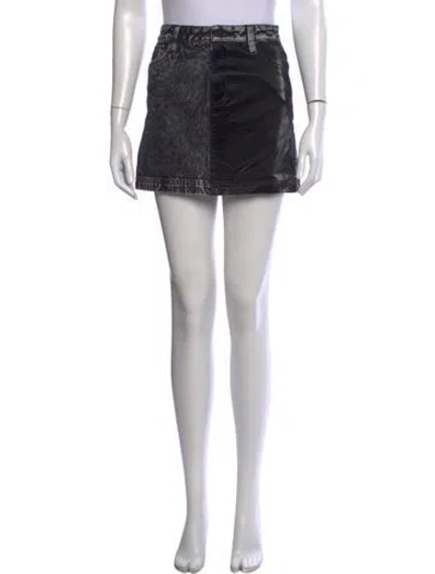 Pre-owned Alice And Olivia Printed Mini Skirt In Black