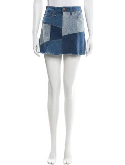 Pre-owned Alice And Olivia Printed Mini Skirt In Blue