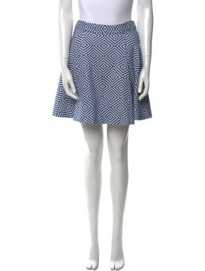 Pre-owned Alice And Olivia Printed Mini Skirt In Blue