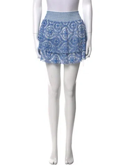 Pre-owned Alice And Olivia Printed Mini Skirt In Blue