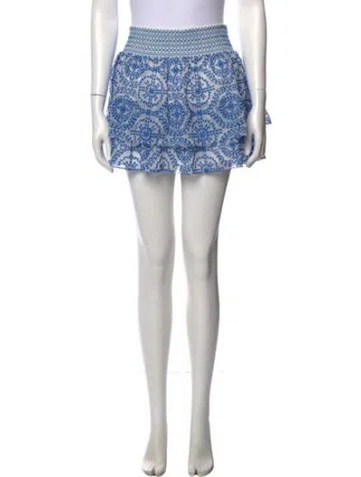 Pre-owned Alice And Olivia Printed Mini Skirt In Blue