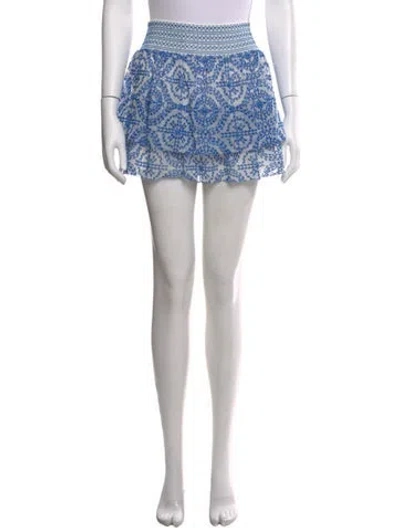 Pre-owned Alice And Olivia Printed Mini Skirt In Blue