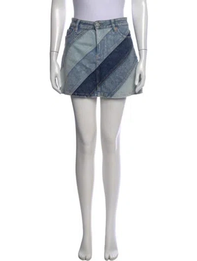 Pre-owned Alice And Olivia Printed Mini Skirt In Blue