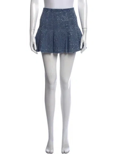 Pre-owned Alice And Olivia Printed Mini Skirt In Blue