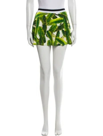 Pre-owned Alice And Olivia Printed Mini Skirt In Green