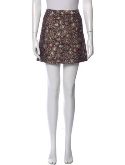 Pre-owned Alice And Olivia Printed Mini Skirt In Multi