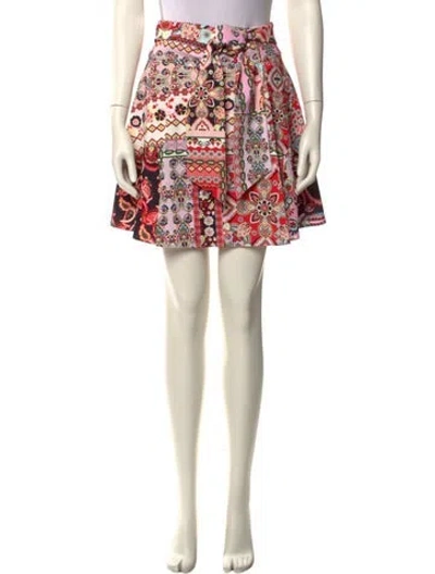 Pre-owned Alice And Olivia Printed Mini Skirt In Multi