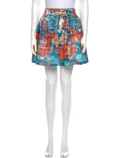 Pre-owned Alice And Olivia Printed Mini Skirt In Multi