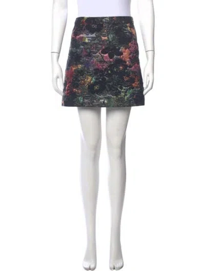 Pre-owned Alice And Olivia Printed Mini Skirt In Multi