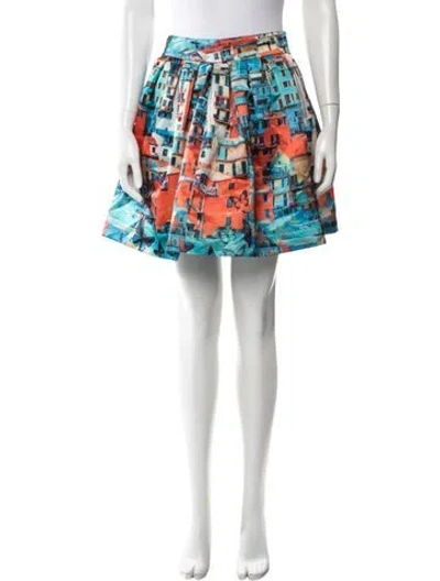 Pre-owned Alice And Olivia Printed Mini Skirt In Multi
