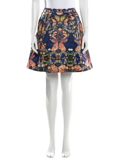 Pre-owned Alice And Olivia Printed Mini Skirt In Orange
