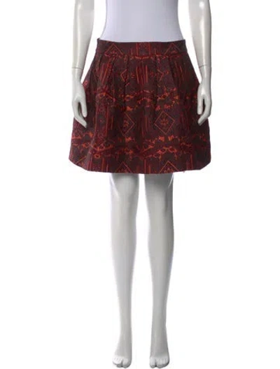 Pre-owned Alice And Olivia Printed Mini Skirt In Red